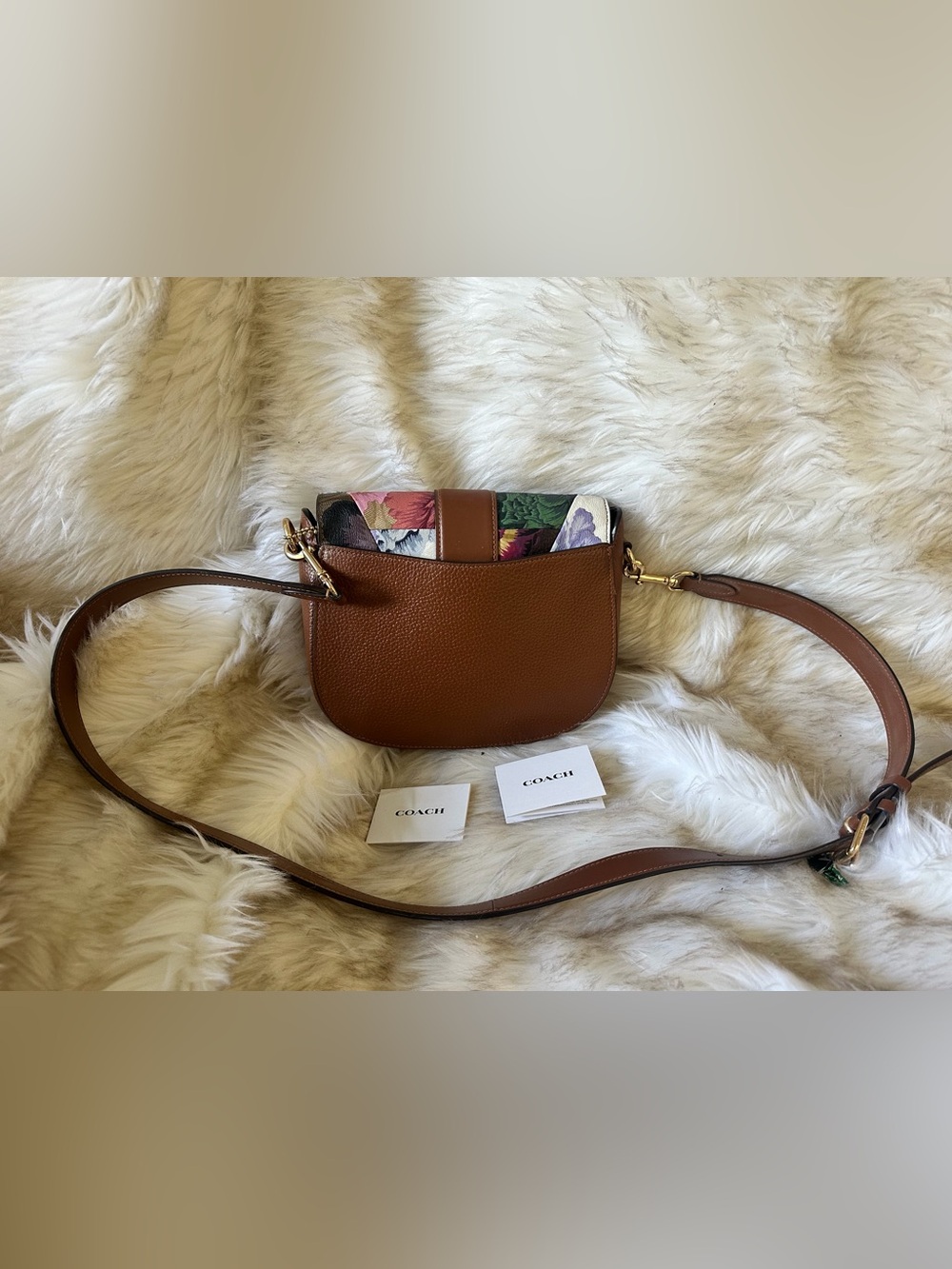 Coach Georgie Patchwork Floral Saddle Crossbody Bag – Rare - Picture 5 of 6